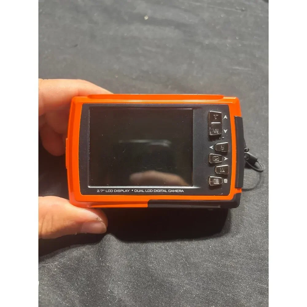 Vivitar ViviCam F526 Digital Camera Orange 14.1 MP Dual Screen Y2K Tested